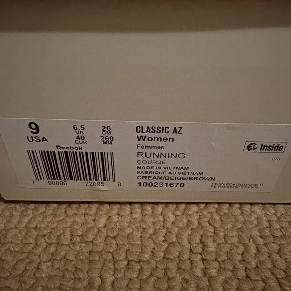 NWT Reebok Classic AZ Women's Running Shoes, Farmers Market - Womens size 9 - Picture 4 of 4